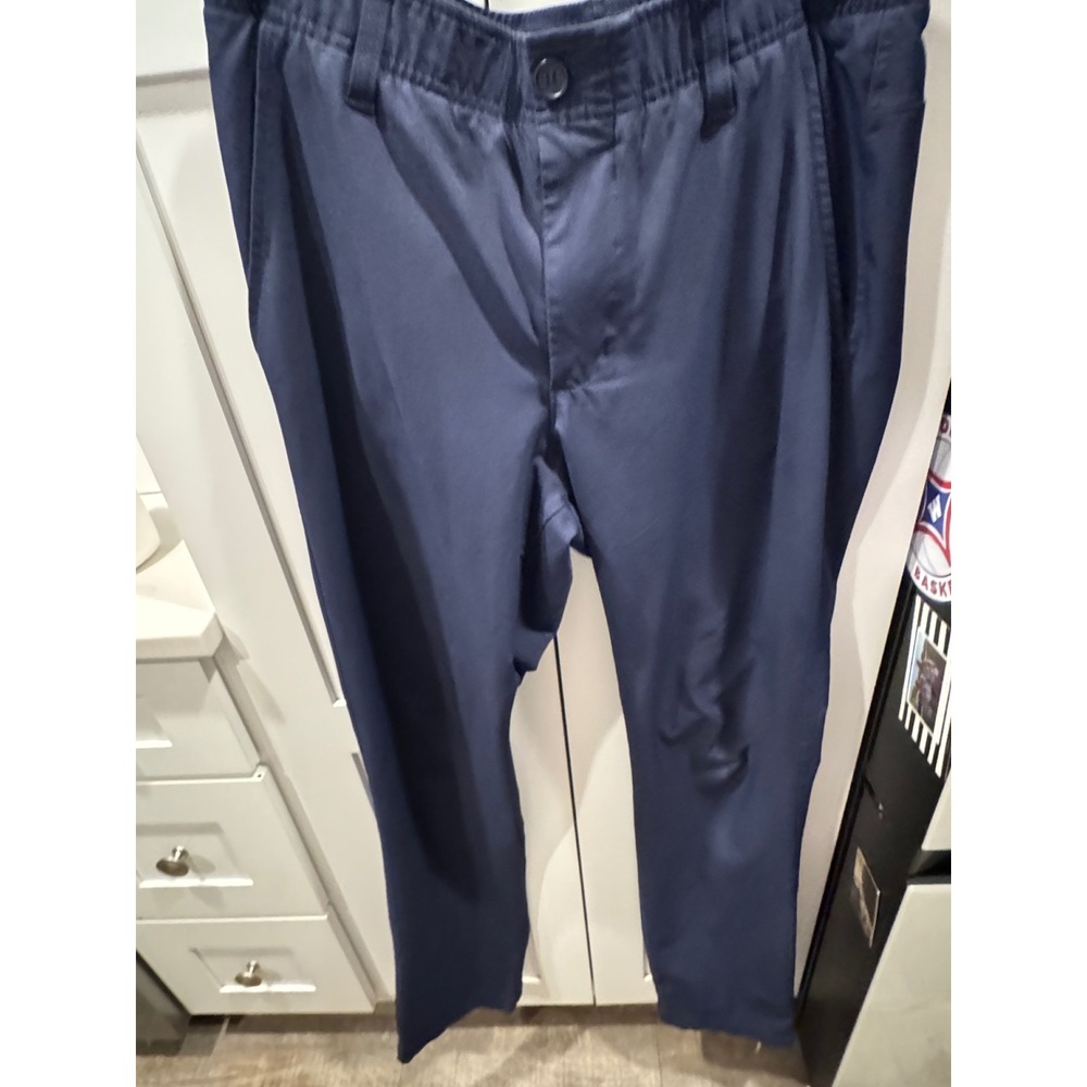 Under Armour Mens Golf Pants Navy Blue Elastic Waist Straight Leg 32/34